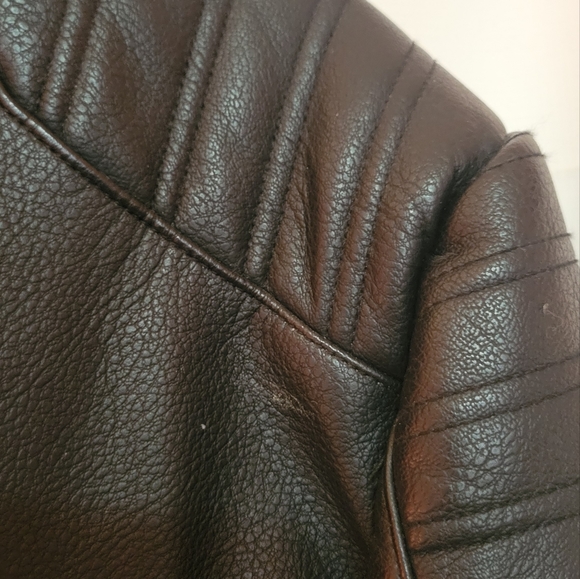 Mens Zara Leather Biker Jacket - Picture 9 of 10